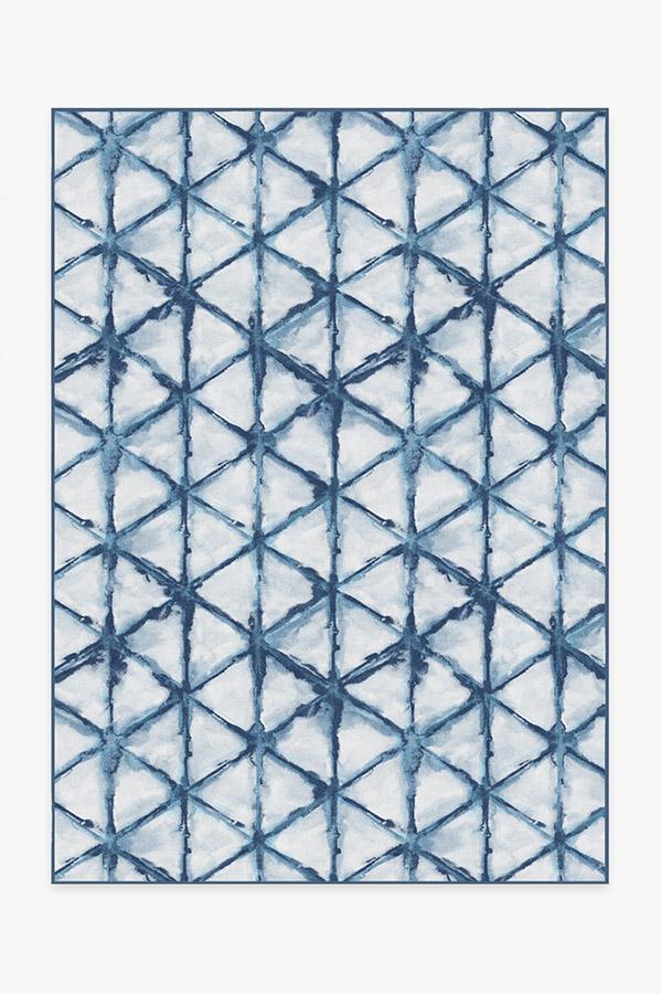 Diamond Shibori Indigo Rug 5'x7' | Stain-Resistant