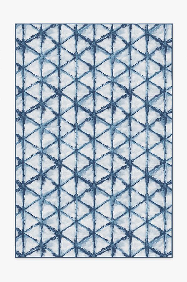Diamond Shibori Indigo Rug 6'x9' | Stain-Resistant