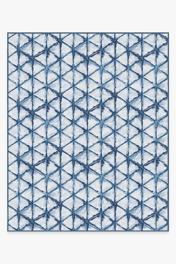 Diamond Shibori Indigo Rug 8'x10' | Stain-Resistant