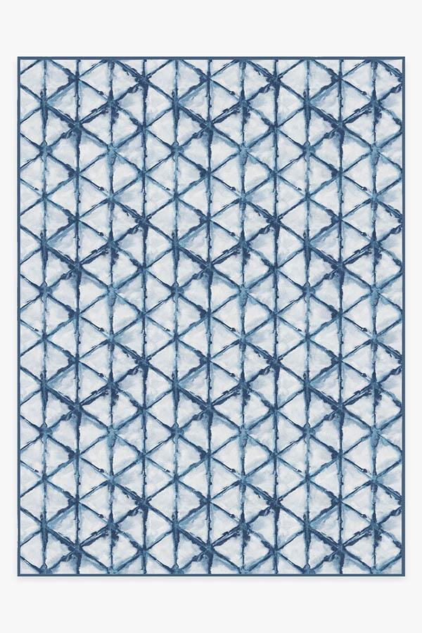 Diamond Shibori Indigo Rug 9'x12' | Stain-Resistant