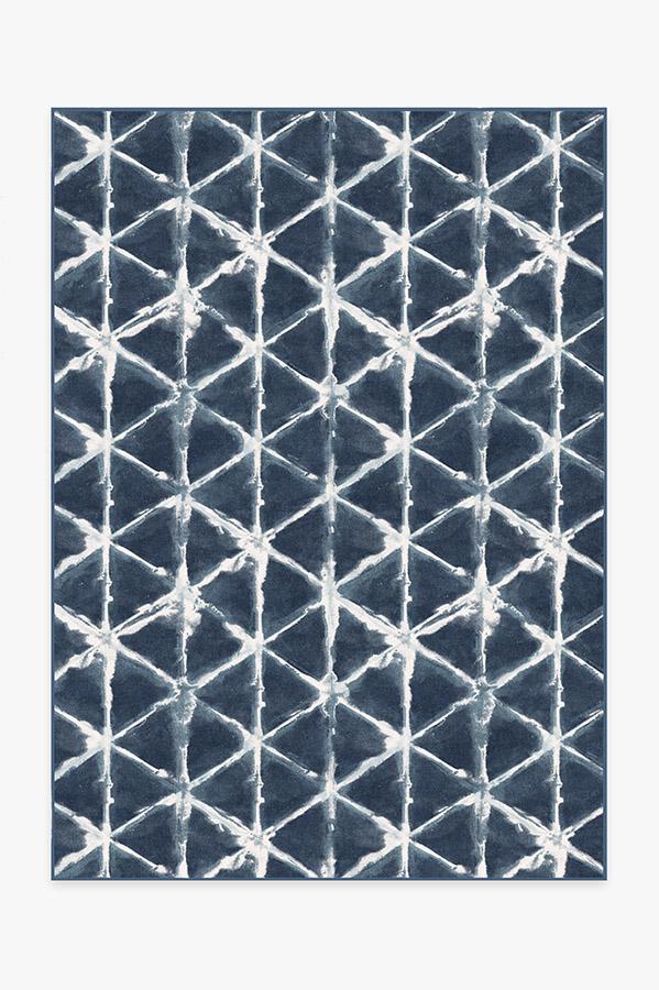 Diamond Shibori Navy Rug 5'x7' | Stain-Resistant