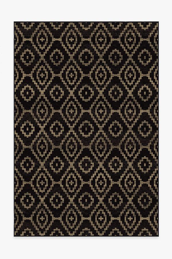 Diamond Trellis Black Rug 6'x9' | Stain-Resistant