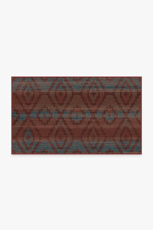 Diamond Trellis Brick Red Rug 3'x5' | Stain-Resistant