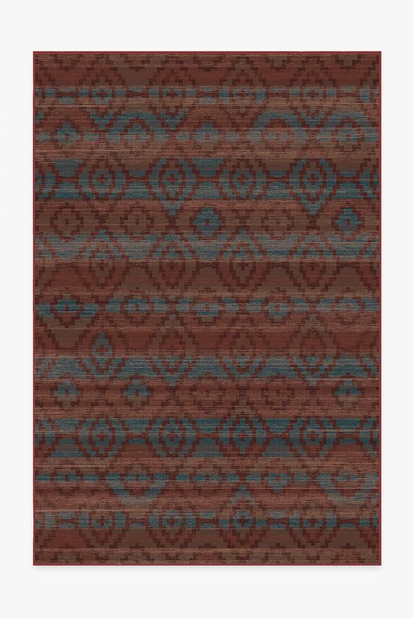 Diamond Trellis Brick Red Rug 6'x9' | Stain-Resistant