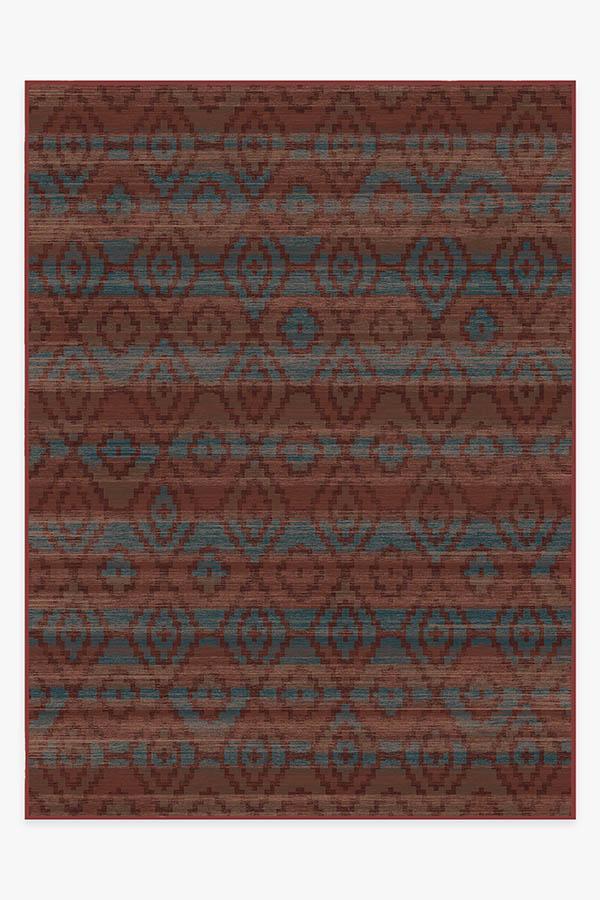 Diamond Trellis Brick Red Rug 9'x12' | Stain-Resistant