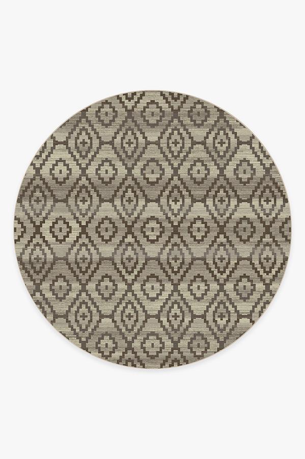 Diamond Trellis Neutral Rug 8' Round | Stain-Resistant