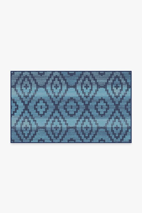 Diamond Trellis Ocean Rug 3'x5' | Stain-Resistant
