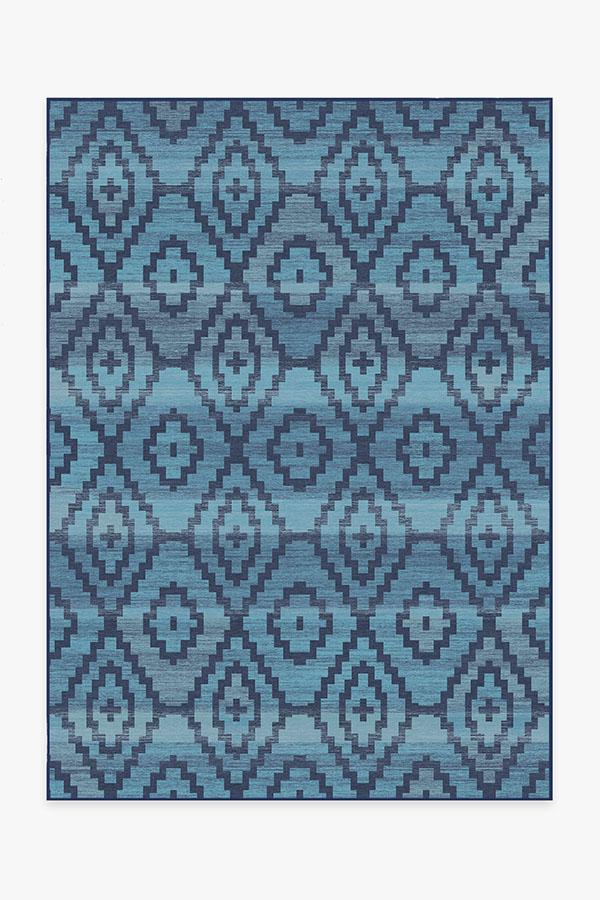 Diamond Trellis Ocean Rug 5'x7' | Stain-Resistant