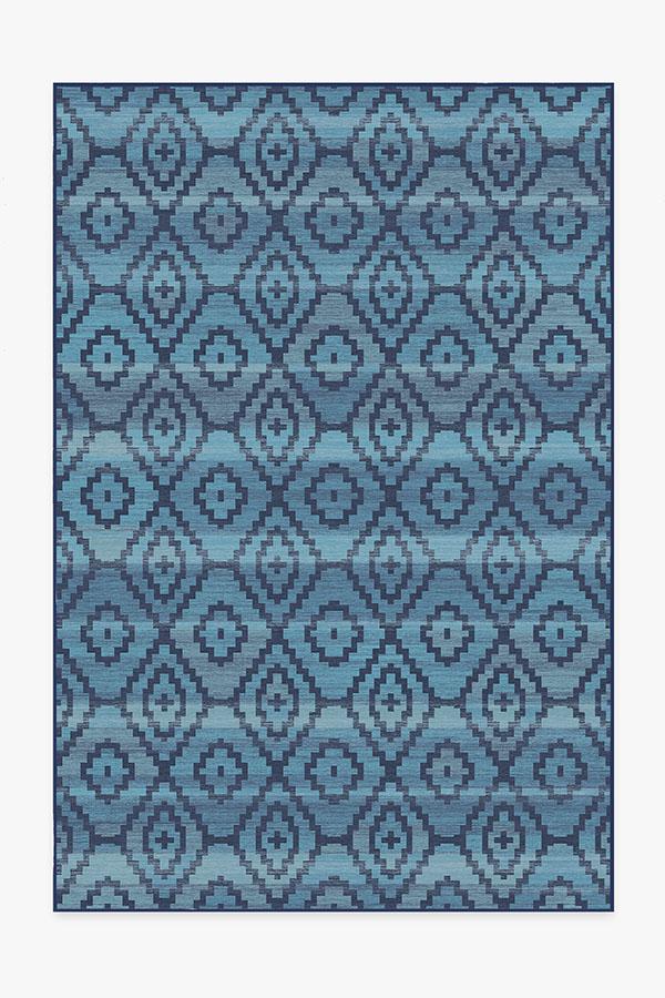 Diamond Trellis Ocean Rug 6'x9' | Stain-Resistant