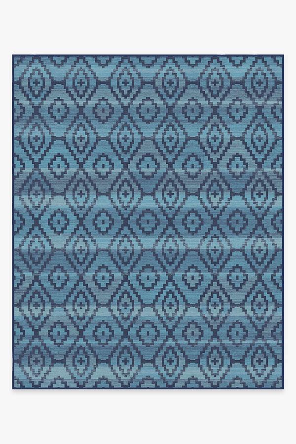 Diamond Trellis Ocean Rug 8'x10' | Stain-Resistant