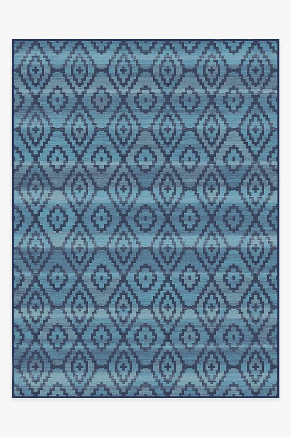 Diamond Trellis Ocean Rug 9'x12' | Stain-Resistant