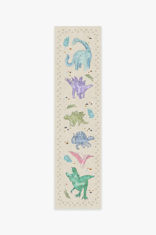 Dinosaur Parade Multicolor Rug 2.5'x10' | Stain-Resistant