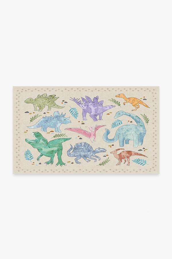 Dinosaur Parade Multicolor Rug 3'x5' | Stain-Resistant