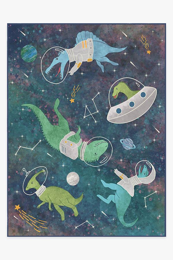 Dinosaurs in Space Rug 9'x12' | Stain-Resistant