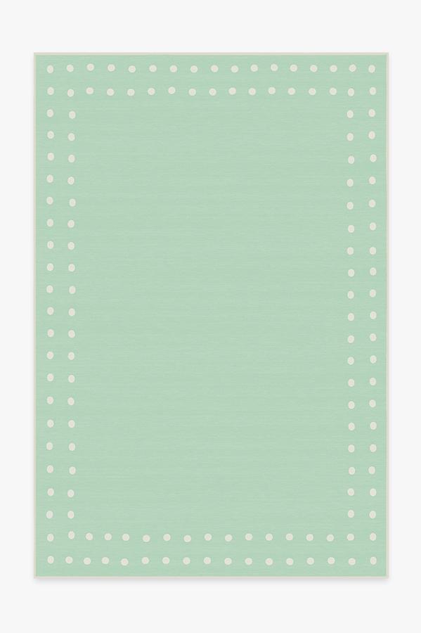 Dot Border Mint Rug 6'x9' | Stain-Resistant