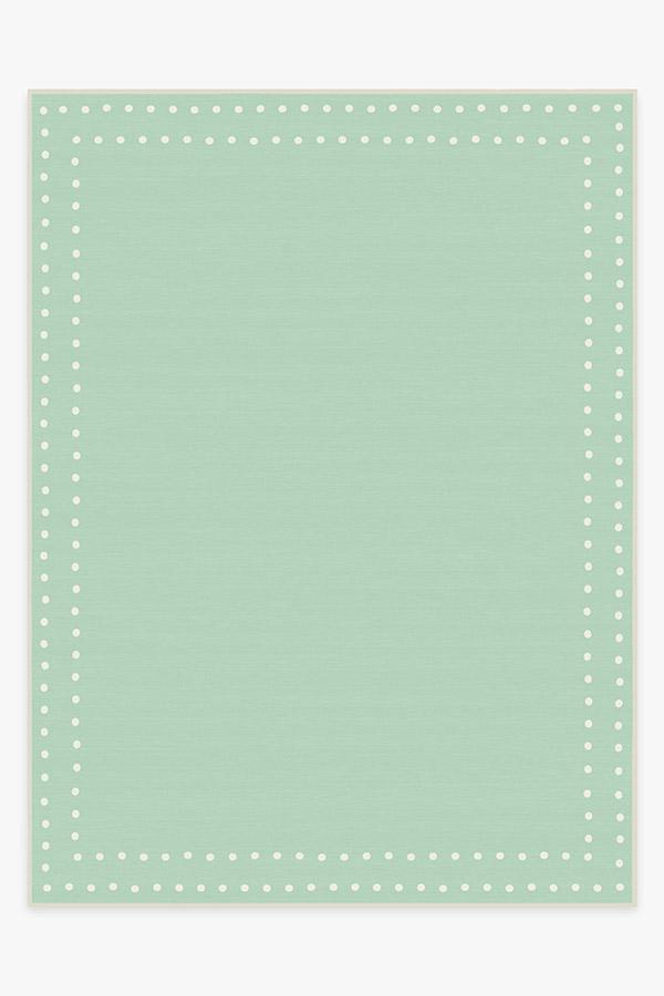 Dot Border Mint Rug 9'x12' | Stain-Resistant