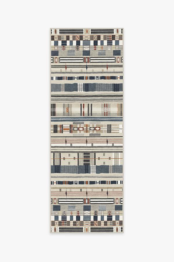 Effia Blue Rug 2.5'x10' | Stain-Resistant