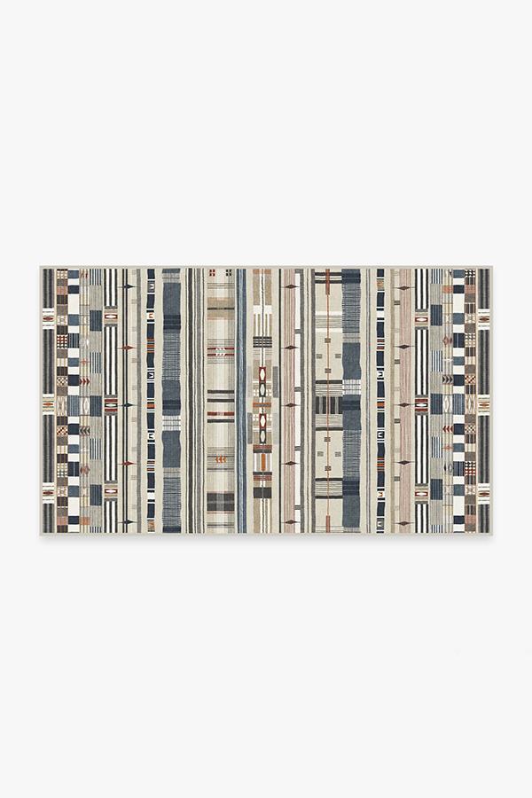 Effia Blue Rug 3'x5' | Stain-Resistant