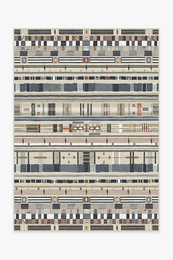 Effia Blue Rug 5'x7' | Stain-Resistant