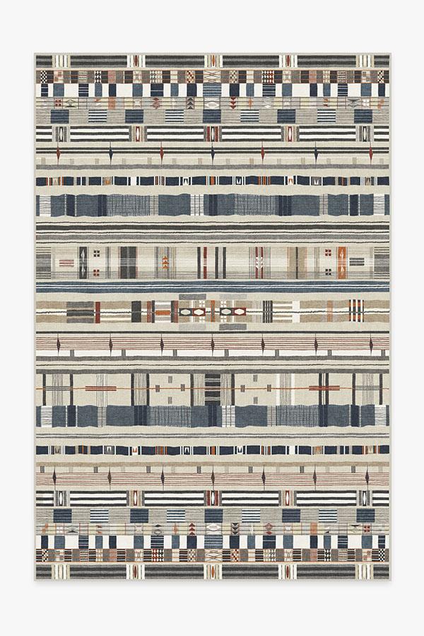 Effia Blue Rug 6'x9' | Stain-Resistant