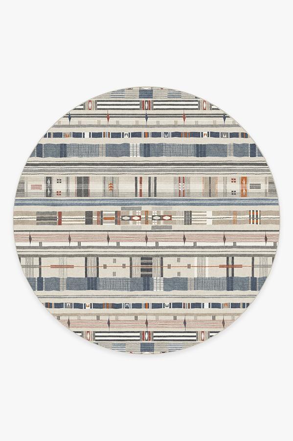 Effia Blue Rug 8' Round | Stain-Resistant