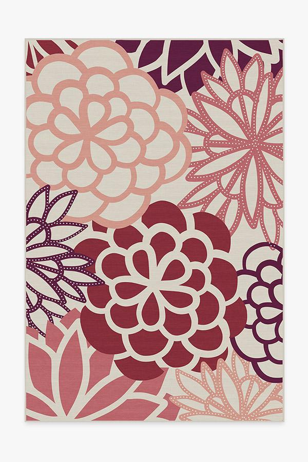 Emma Floral Rouge Pink Rug 6'x9' | Stain-Resistant