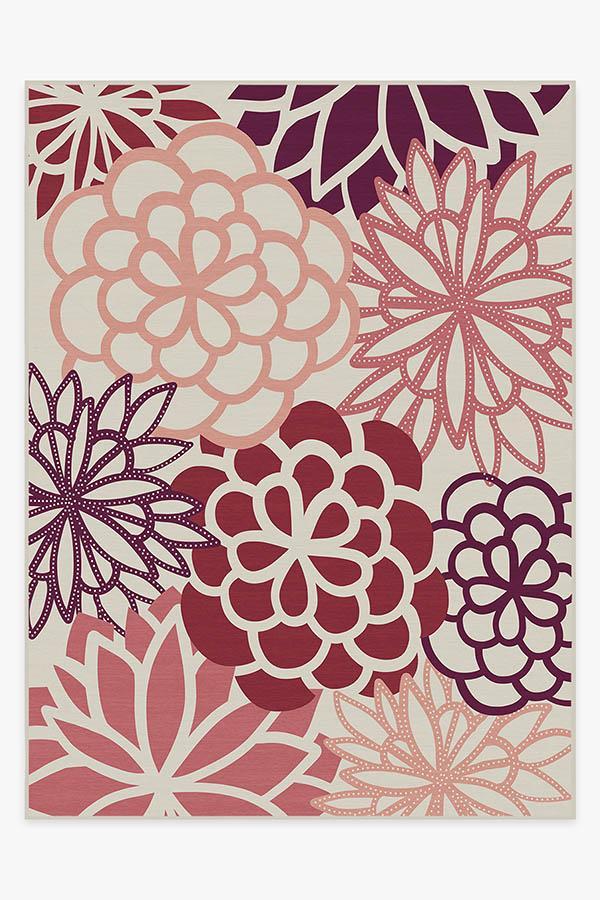 Emma Floral Rouge Pink Rug 9'x12' | Stain-Resistant