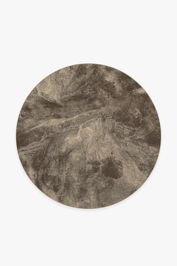 Emperador Marble Rug 6' Round | Stain-Resistant