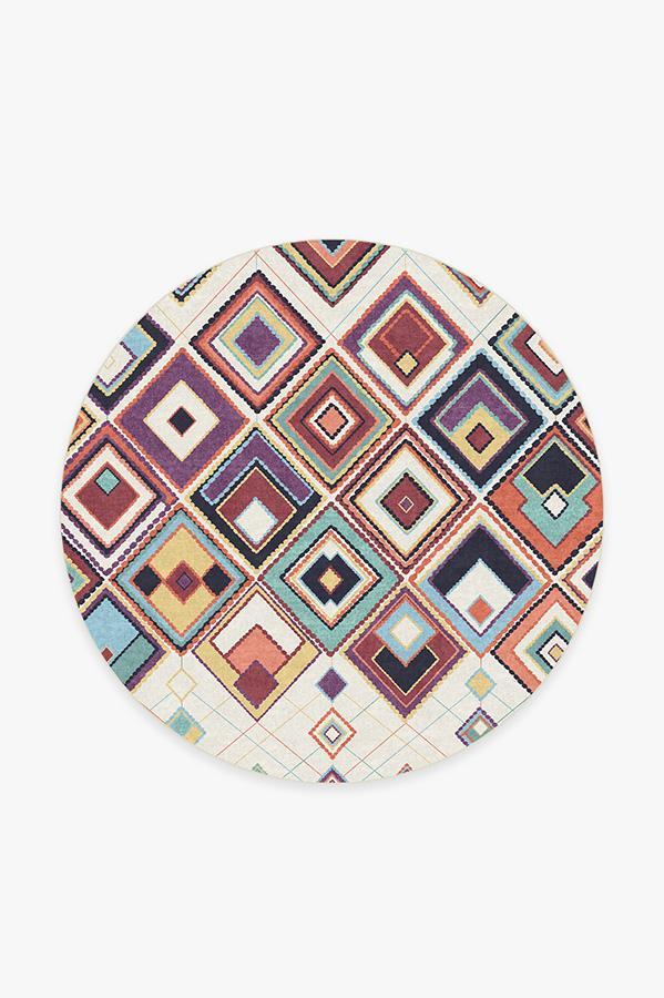 Esra Polychrome Rug 6' Round | Stain-Resistant