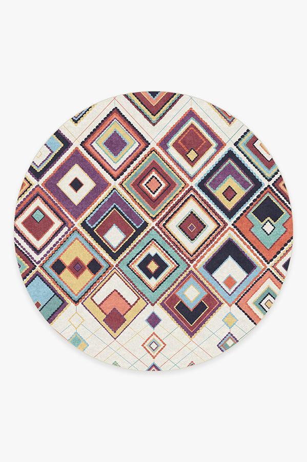Esra Polychrome Rug 8' Round | Stain-Resistant