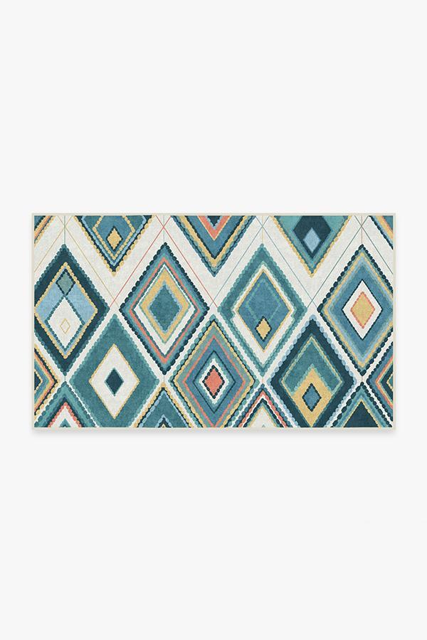 Esra Teal Rug 3'x5' | Stain-Resistant