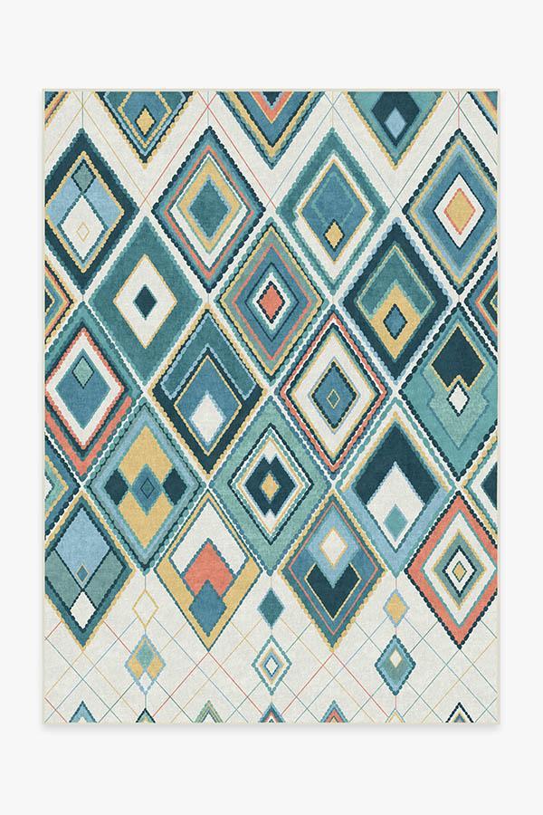 Esra Teal Rug 5'x7' | Stain-Resistant
