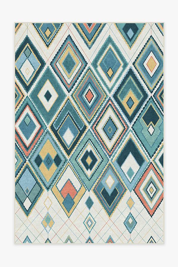 Esra Teal Rug 6'x9' | Stain-Resistant