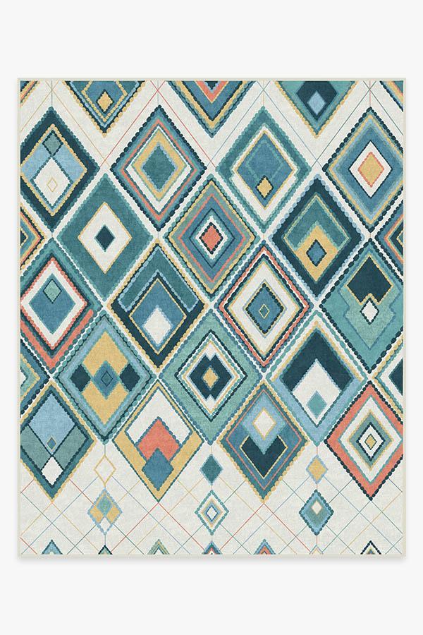 Esra Teal Rug 8'x10' | Stain-Resistant