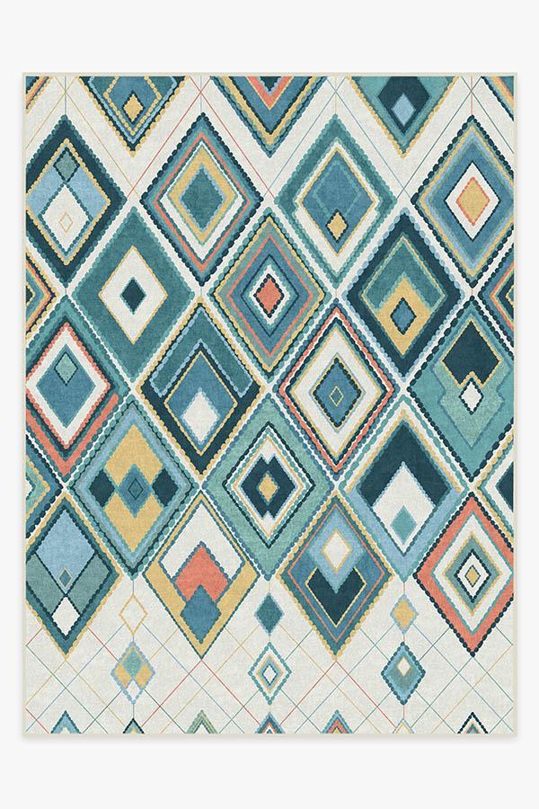 Esra Teal Rug 9'x12' | Stain-Resistant