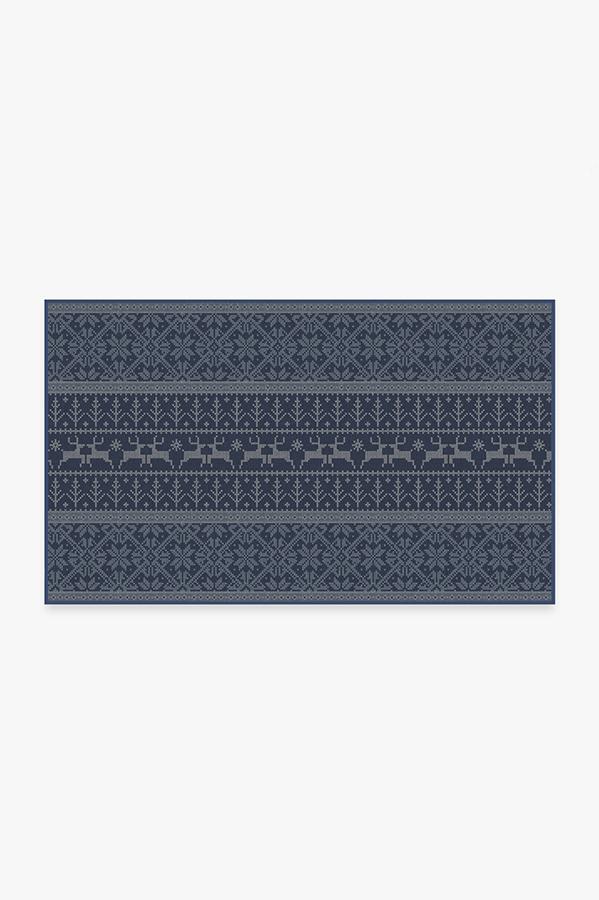 Fair Isle Blue Rug 3'x5' | Stain-Resistant