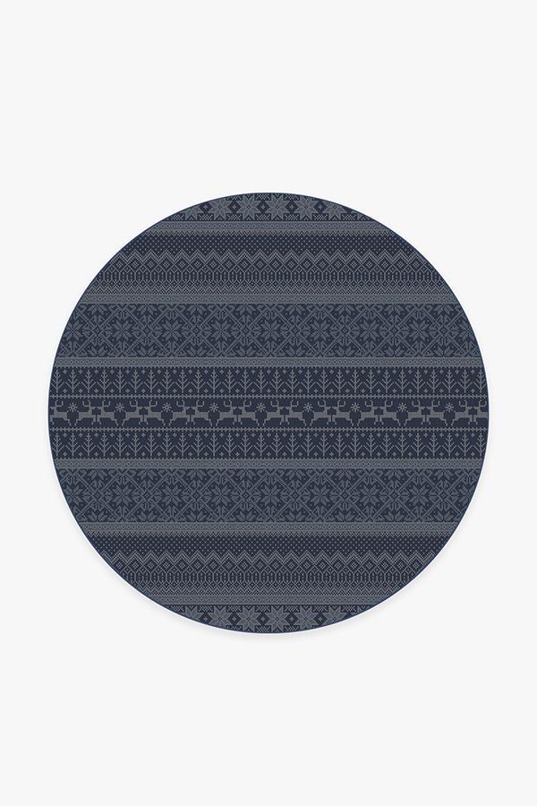 Fair Isle Blue Rug 6' Round | Stain-Resistant