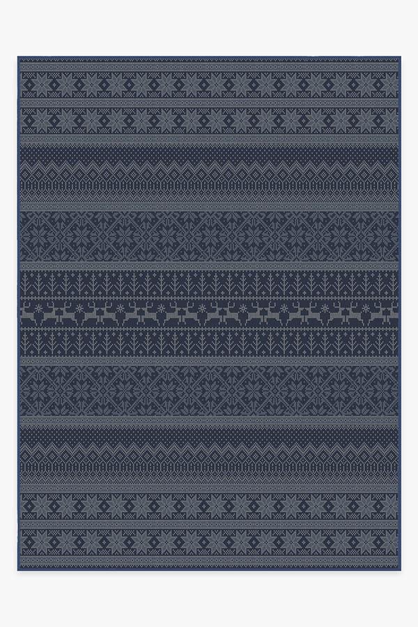 Fair Isle Blue Rug 9'x12' | Stain-Resistant