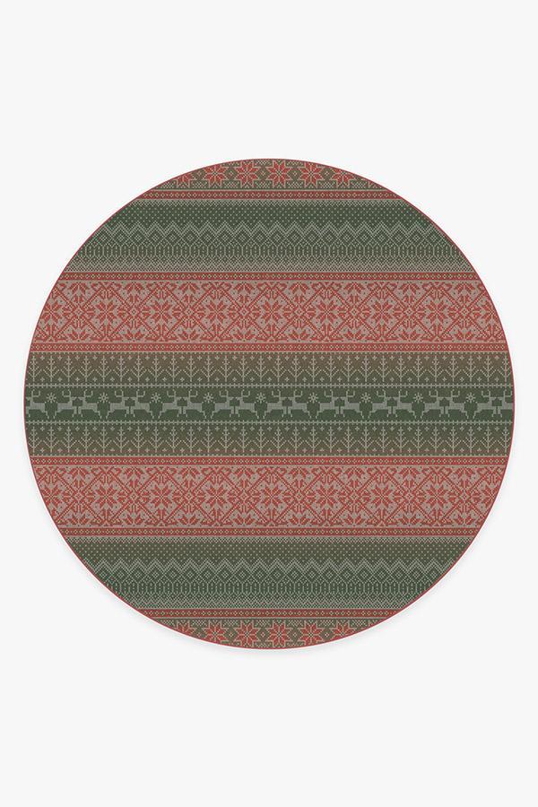 Fair Isle Multicolor Rug 8' Round | Stain-Resistant