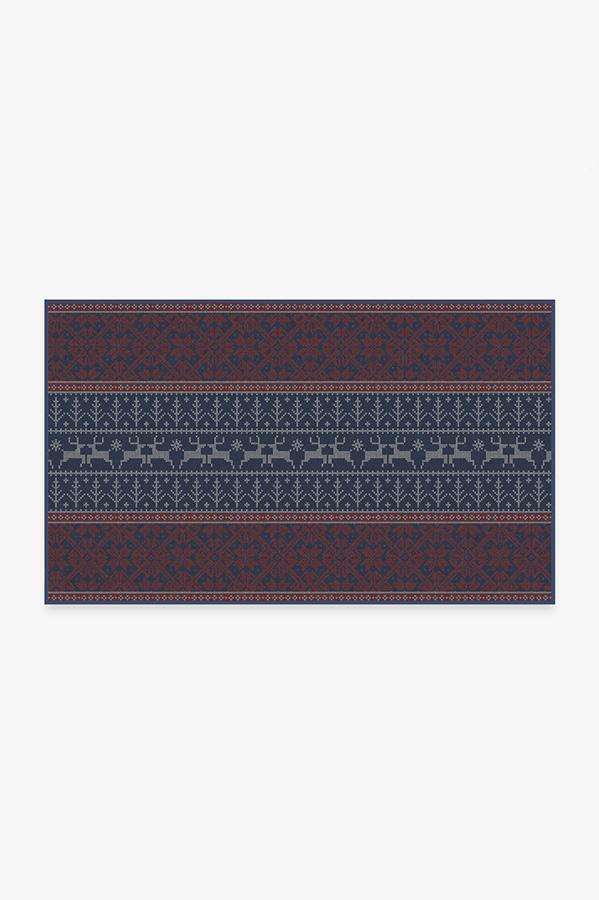 Fair Isle Red Rug 3'x5' | Stain-Resistant