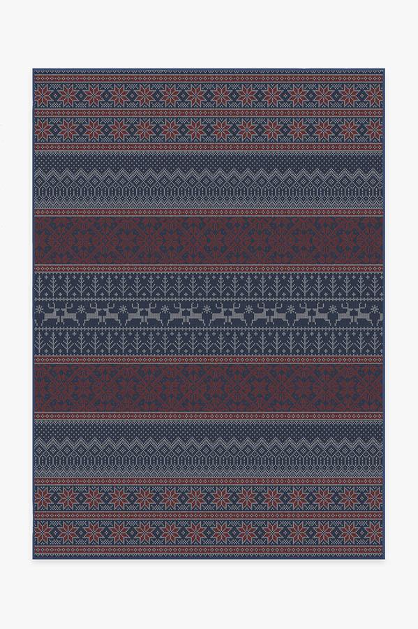 Fair Isle Red Rug 5'x7' | Stain-Resistant
