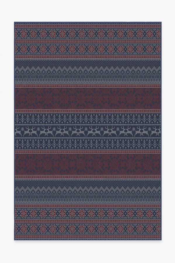 Fair Isle Red Rug 6'x9' | Stain-Resistant