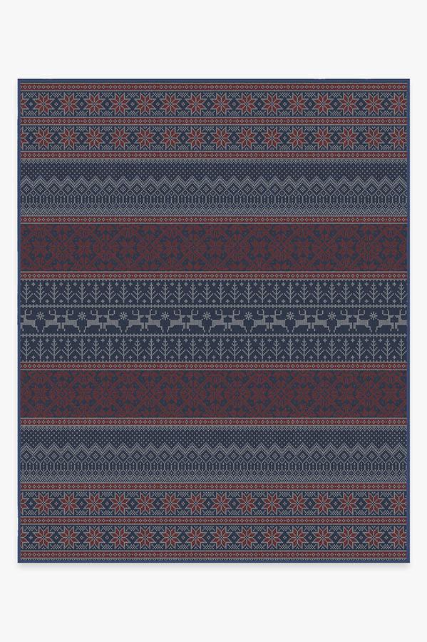 Fair Isle Red Rug 8'x10' | Stain-Resistant