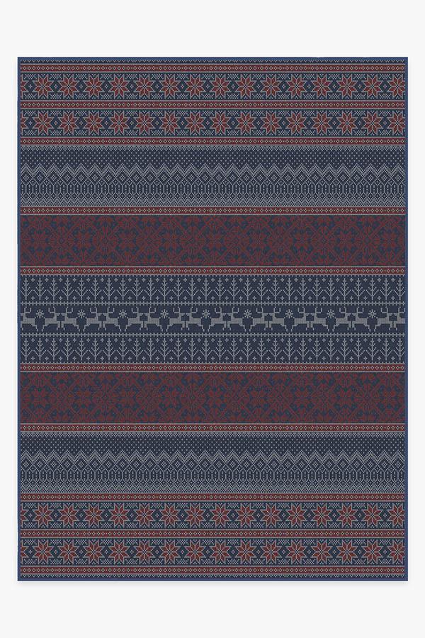 Fair Isle Red Rug 9'x12' | Stain-Resistant