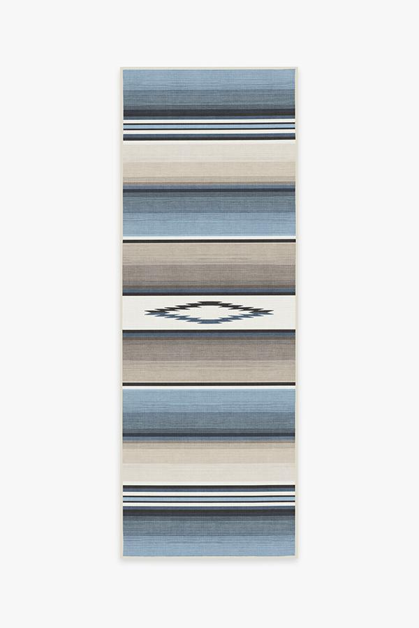 Falsa Stripes Blue Rug 2.5'x7' | Stain-Resistant