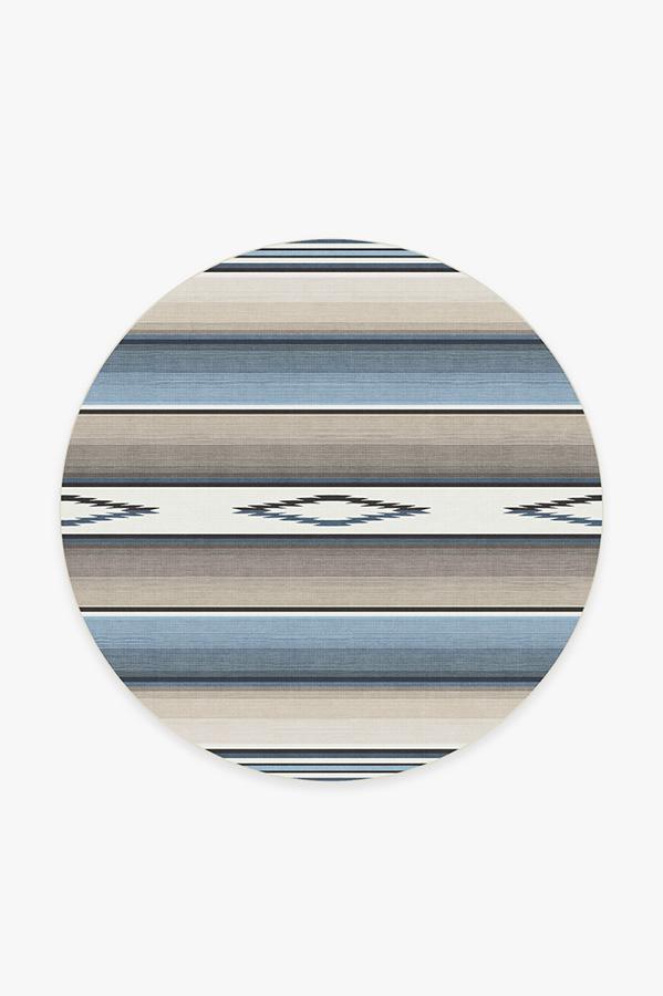 Falsa Stripes Blue Rug 6' Round | Stain-Resistant