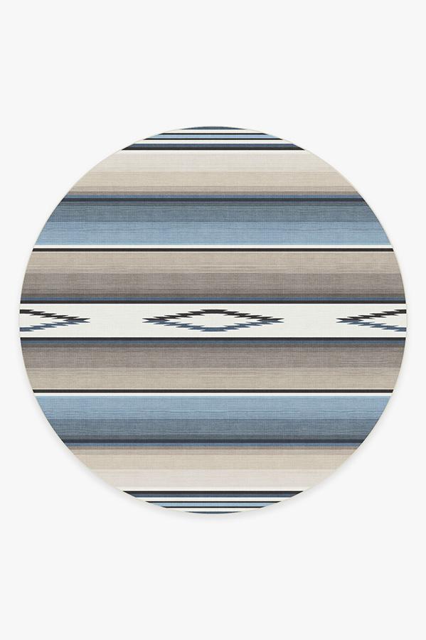 Falsa Stripes Blue Rug 8' Round | Stain-Resistant
