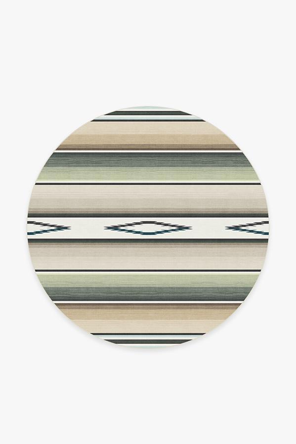 Falsa Stripes Sage Rug 6' Round | Stain-Resistant