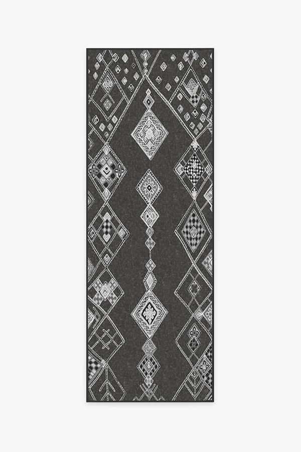 Farah Charcoal Rug 2.5'x7' | Stain-Resistant