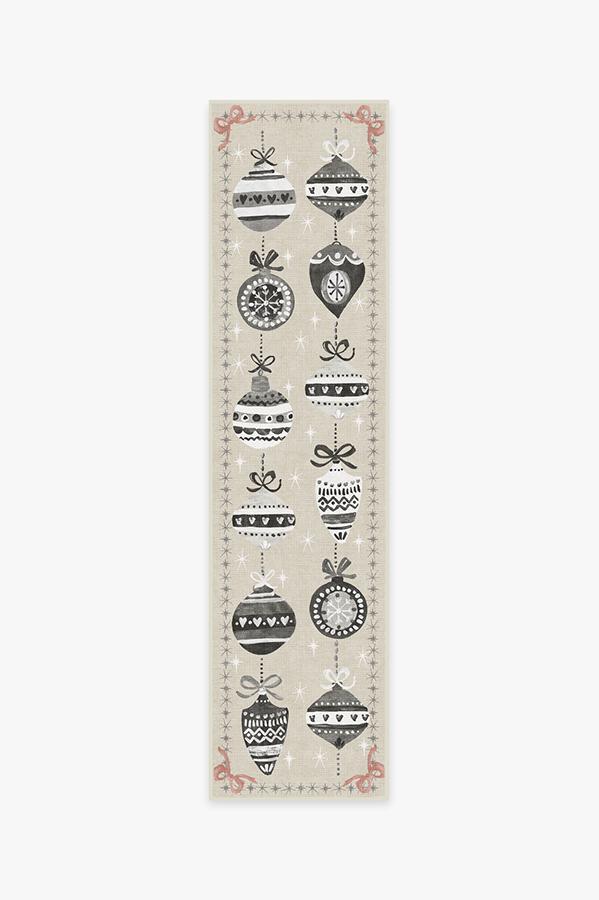 Festive Garland Warm Grey Rug 2.5'x10' | Stain-Resistant